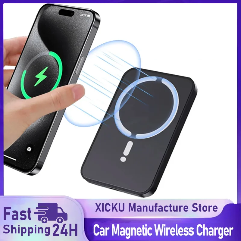 Wireless Car Charger Mount Fast Charging - Pengisi Daya Nirkabel Magnetik Mobil, Dudukan
