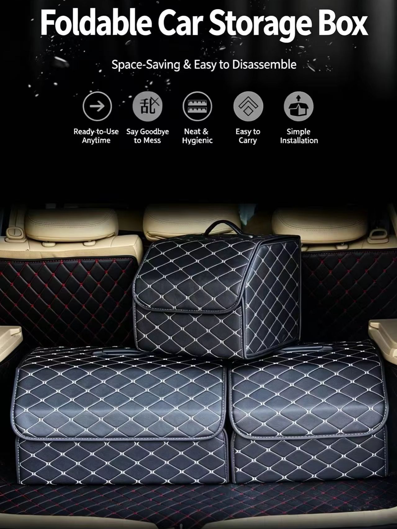 Car Trunk Organizer Foldable Storage Box - Kotak Penyimpanan Bagasi Mobil, Dapat Dilipat,