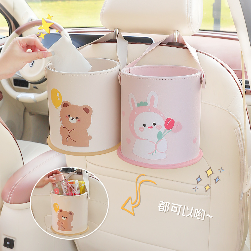 Tempat Sampah Mobil Kartun, Ko - Waterproof Car Trash Can With Lid ulasan dan harga