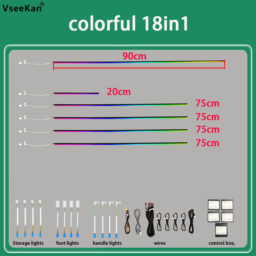 Kit Lampu Ambient Mobil, Kit L - Led Ambient Interior Car Lights App Control ulasan dan harga