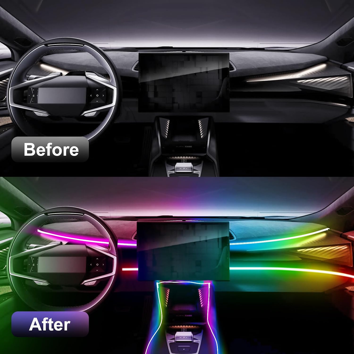 Kit Pencahayaan Ambient LED In - Led Ambient Interior Car Lights App Control ulasan dan harga