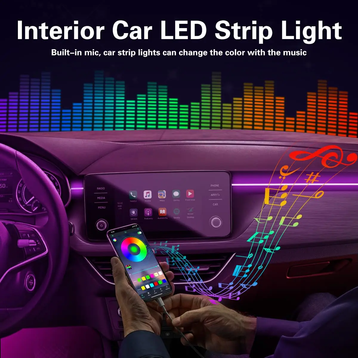 Kit Lampu Ambient Mobil LED RG - Led Ambient Interior Car Lights App Control ulasan dan harga