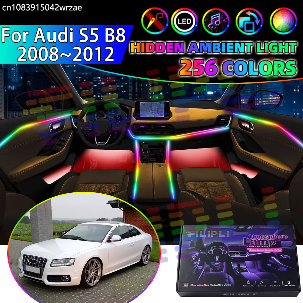 Untuk Audi S5 B8 2008~2012 200 - Led Ambient Interior Car Lights App Control ulasan dan harga