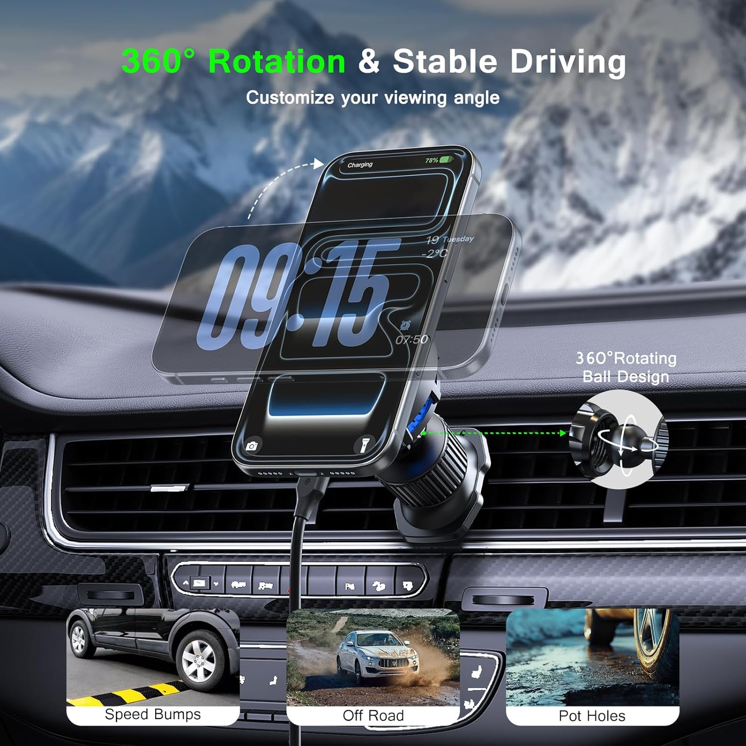UYUXIO Consumer Electronics Ma - Wireless Car Charger Mount Fast Charging ulasan dan harga