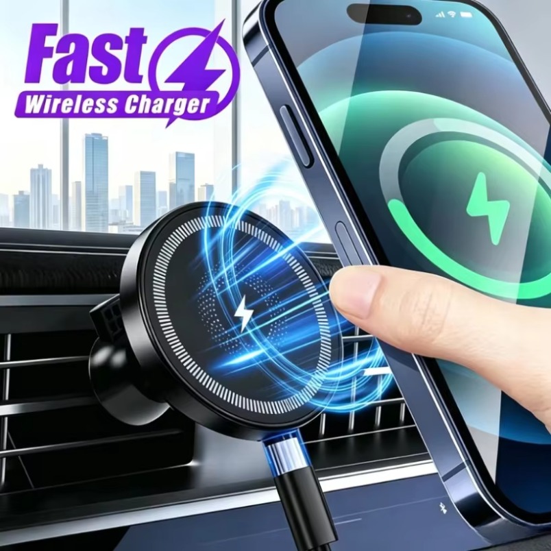 Pengisi Daya Nirkabel Magnetik - Wireless Car Charger Mount Fast Charging ulasan dan harga