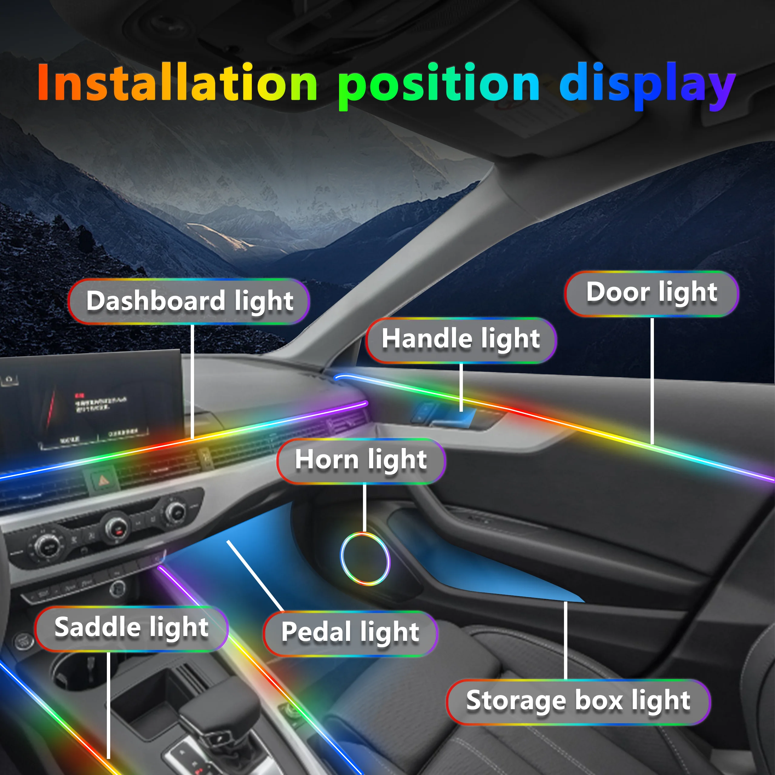 Paket Lampu Ambient Interior M - Led Ambient Interior Car Lights App Control ulasan dan harga