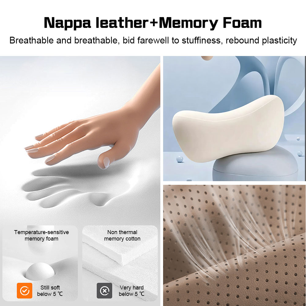 Bantal Leher Busa Memori Penya - Memory Foam Car Neck Pillow Lumbar Support ulasan dan harga